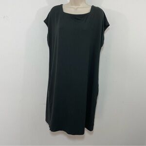 Eileen Fisher Womens Medium T Shirt Dress Shift Dark Gray Jersey USA Comfortable